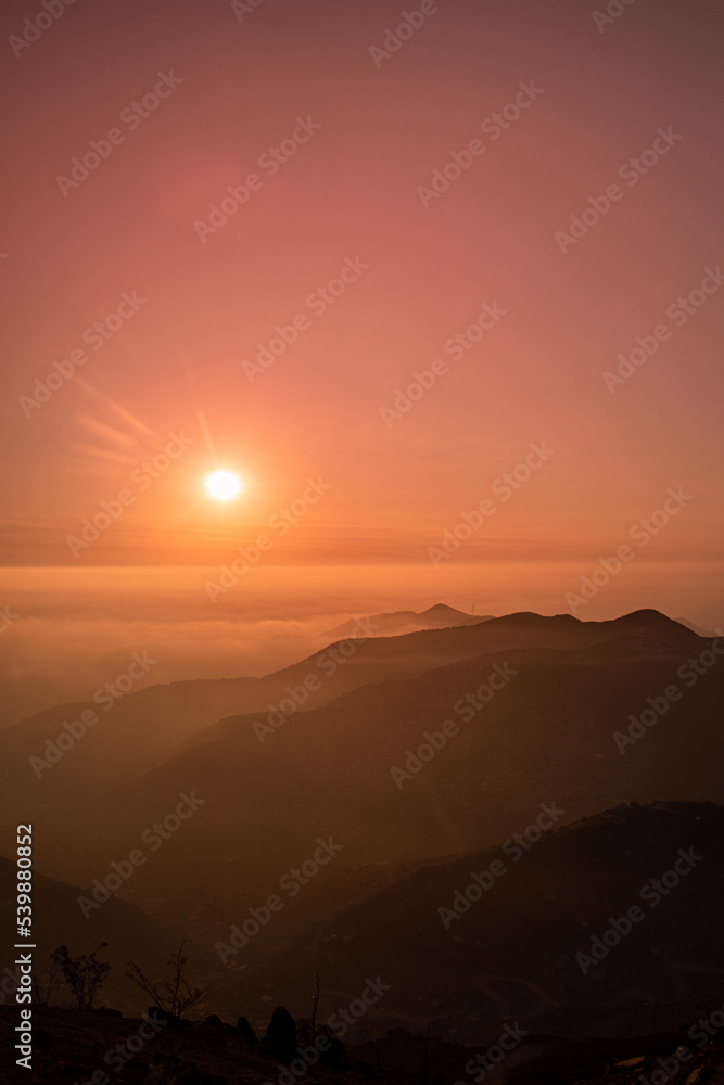 sunset in the mountains