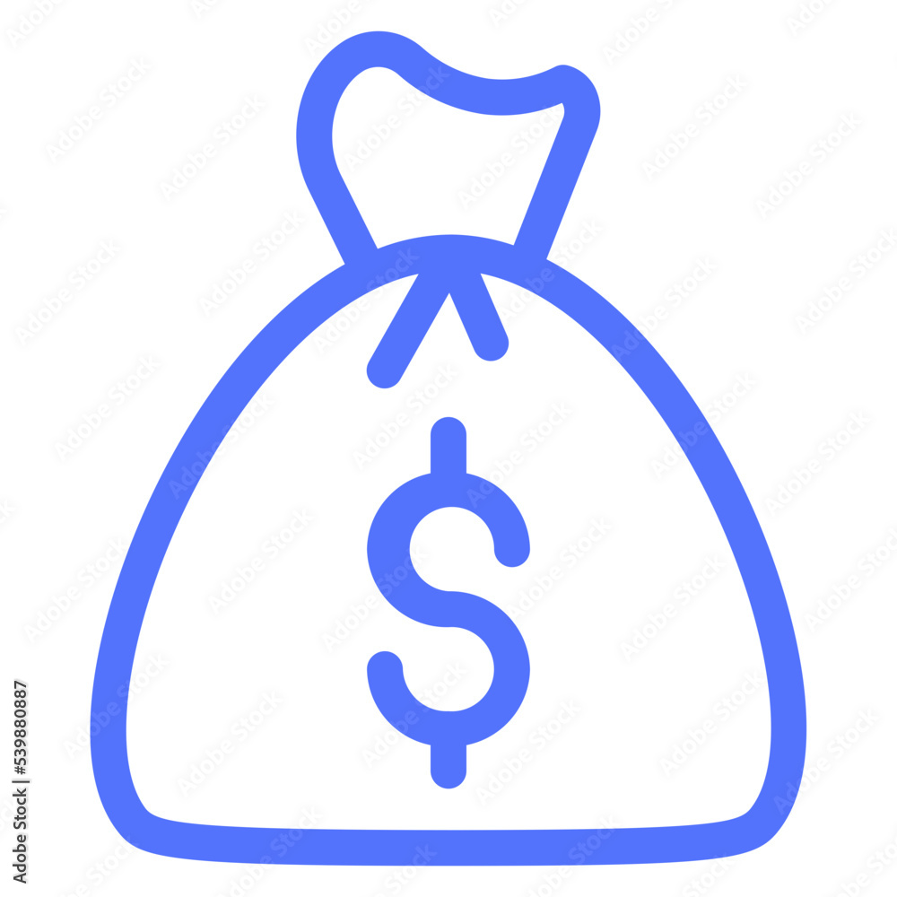 Fototapeta premium payment money bag money dollar investment finance line icon