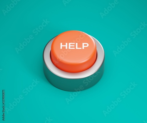 3d illustration of help emergency button
