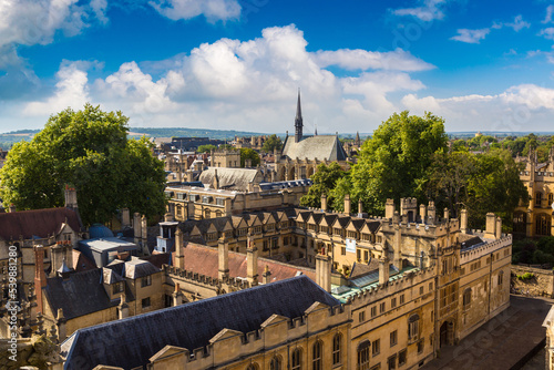 Panoramic aerial view of Oxford