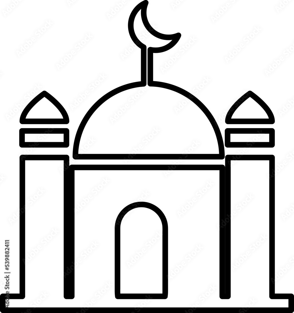 Mosque icon vector design template on white background..eps Mosque icon vector design template on white background..eps