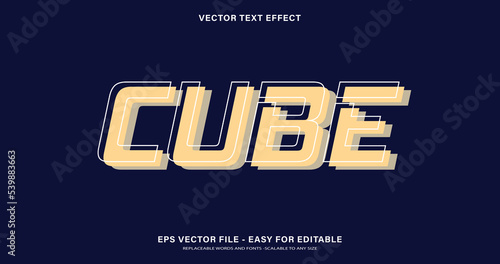 cube glitch vintage modern bold editable text effect sticker