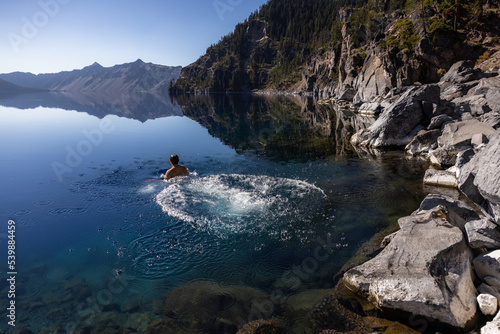 Swimming in Crater Lake National Park photo