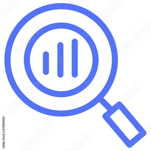 analysis magnifier research histogram insight line icon