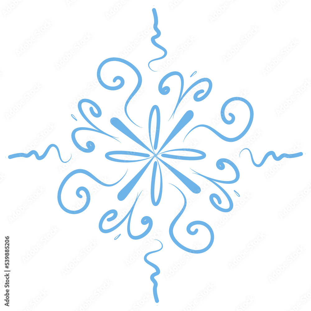 Naklejka premium snowflakes of blue color on a transparent background