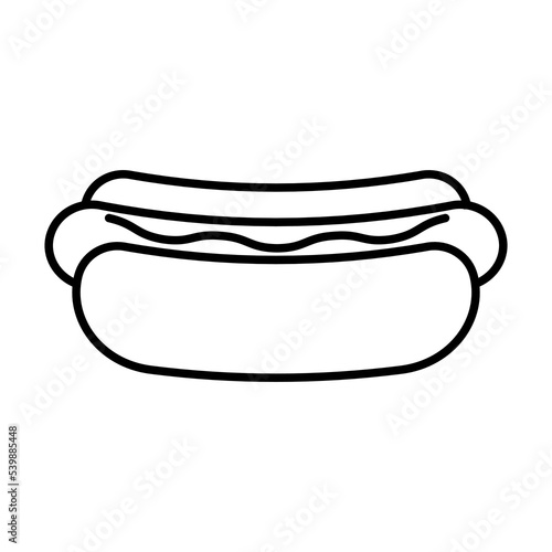 Hot dog outline vector icon. Linear style sign for food mobile concept and web design. Logo Hot dog illustration. Single high quality symbol.