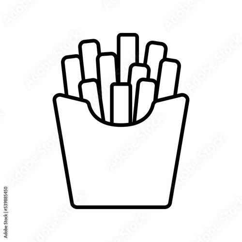 French fries outline vector icon. Linear style sign for food mobile concept and web design. Logo French fries illustration. Single high quality symbol.