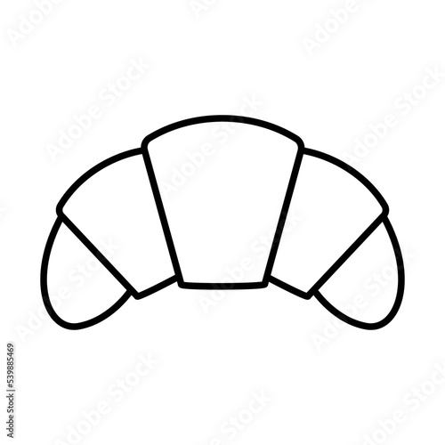 Bakery croissant outline vector icon. Linear style sign for food mobile concept and web design. Logo bakery croissant illustration. Single high quality symbol.