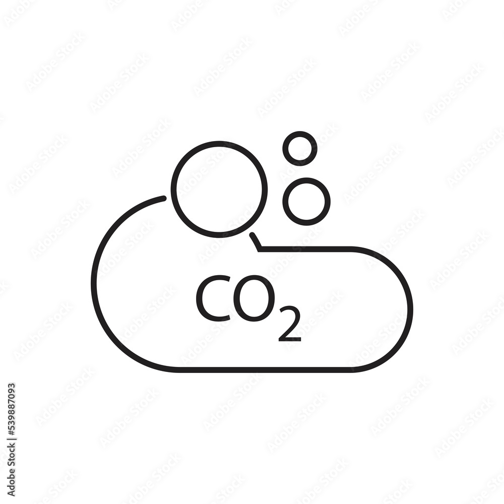 Co2 cloud icon design. co2 emissions line icon. carbon dioxide pollution. ecology and environment symbol. vector illustration Co2 cloud icon design. co2 emissions line icon. carbon dioxide pollution. ecology and environment symbol. vector illustration