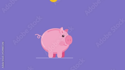 Piggy bank jumping up and down to earn money