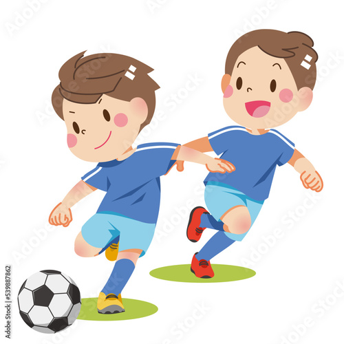 Boys playing soccer