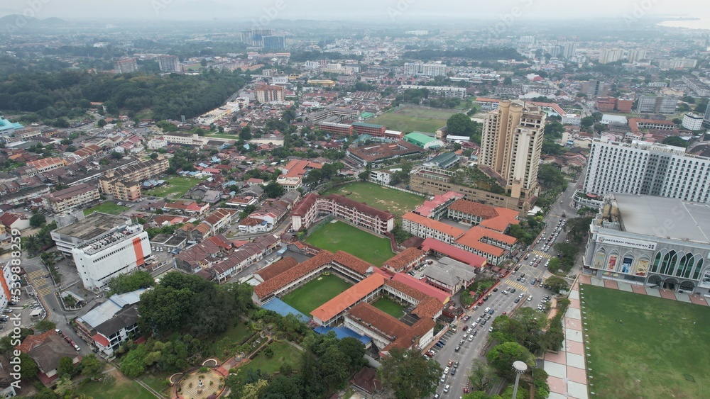 Malacca, Malaysia - October 16, 2022: The Historical Landmark Buildings and Tourist Attractions of Malacca