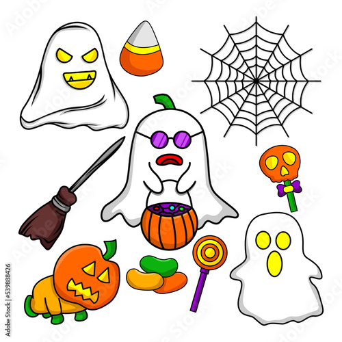 Halloween character illustration vector bundle