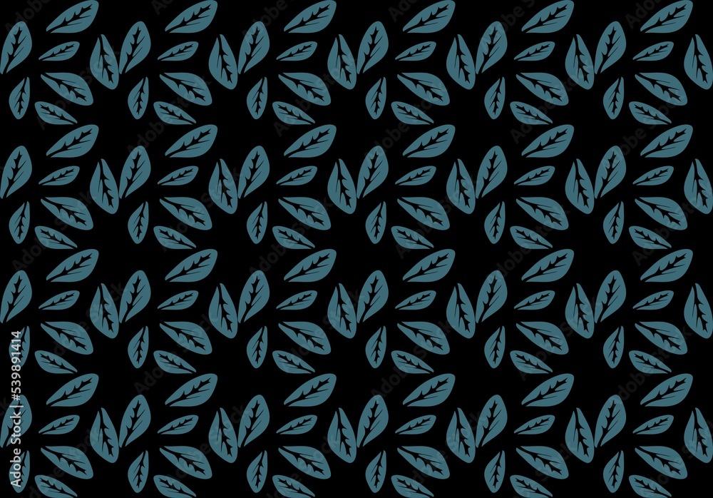 Leaves pattern in dark background. The illustrations and clipart. Abstract image in a dark background. Leaves pattern in dark background. The illustrations and clipart. Abstract image in a dark background.