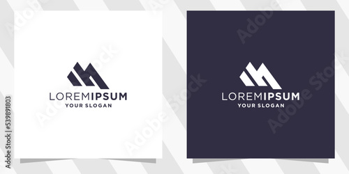 letter mh hm logo design