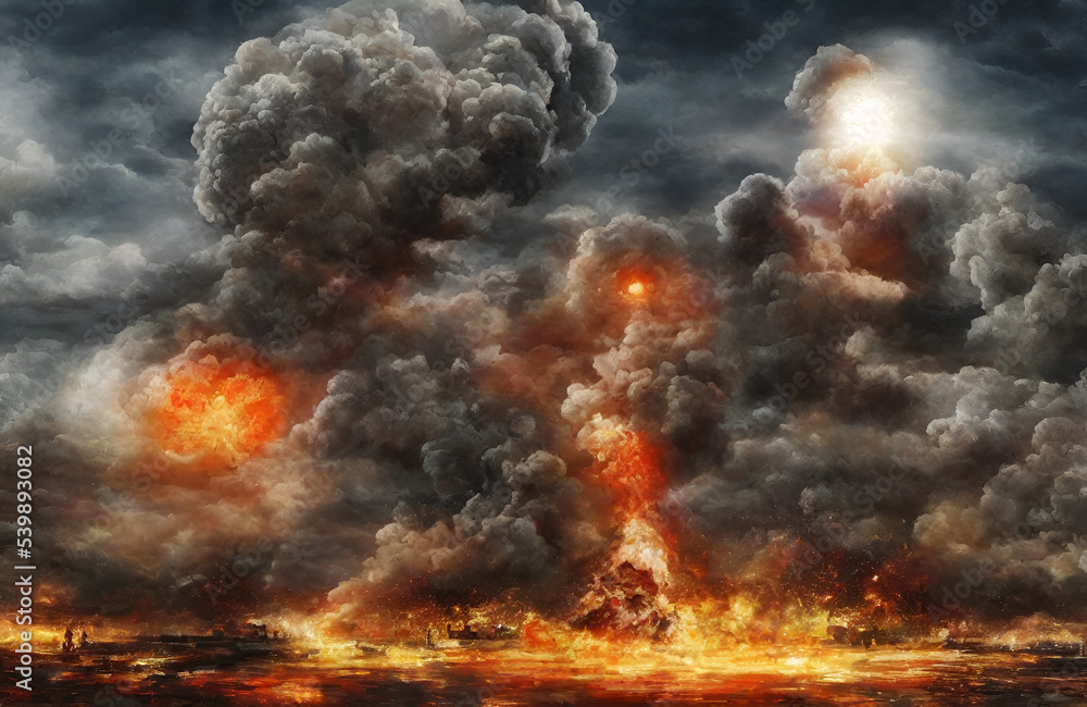 Obraz premium Percussive Concussive War Explosions