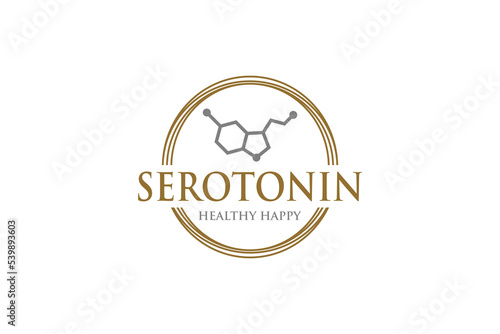 Serotonin logo design icon symbol