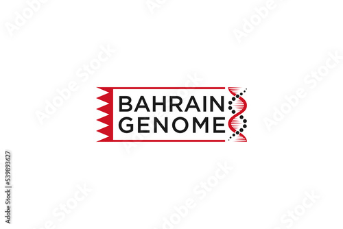 DNA logo Deoxyribonucleic acid  Genetic human molecular genome program Biological Technologies Bahrain national flag