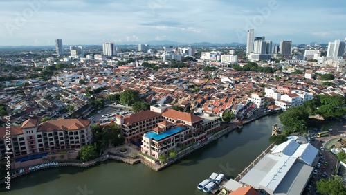Malacca  Malaysia - October 16  2022  Aerial View of the Jonker Street Night Market