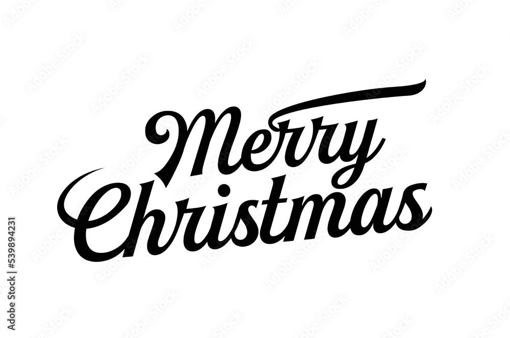 merry christmas hand lettering inscription to winter holiday design