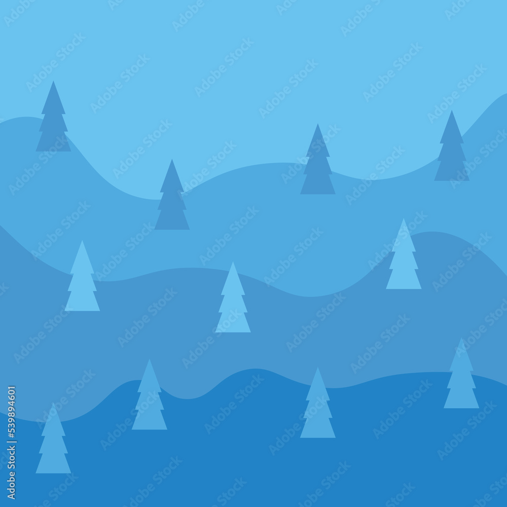 Obraz premium Abstract winter background with fir trees