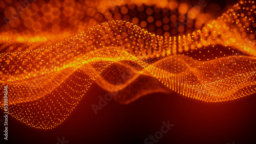 Abstract Medical Technology background. Orange, Health, Science and Research concept. 3D Render.