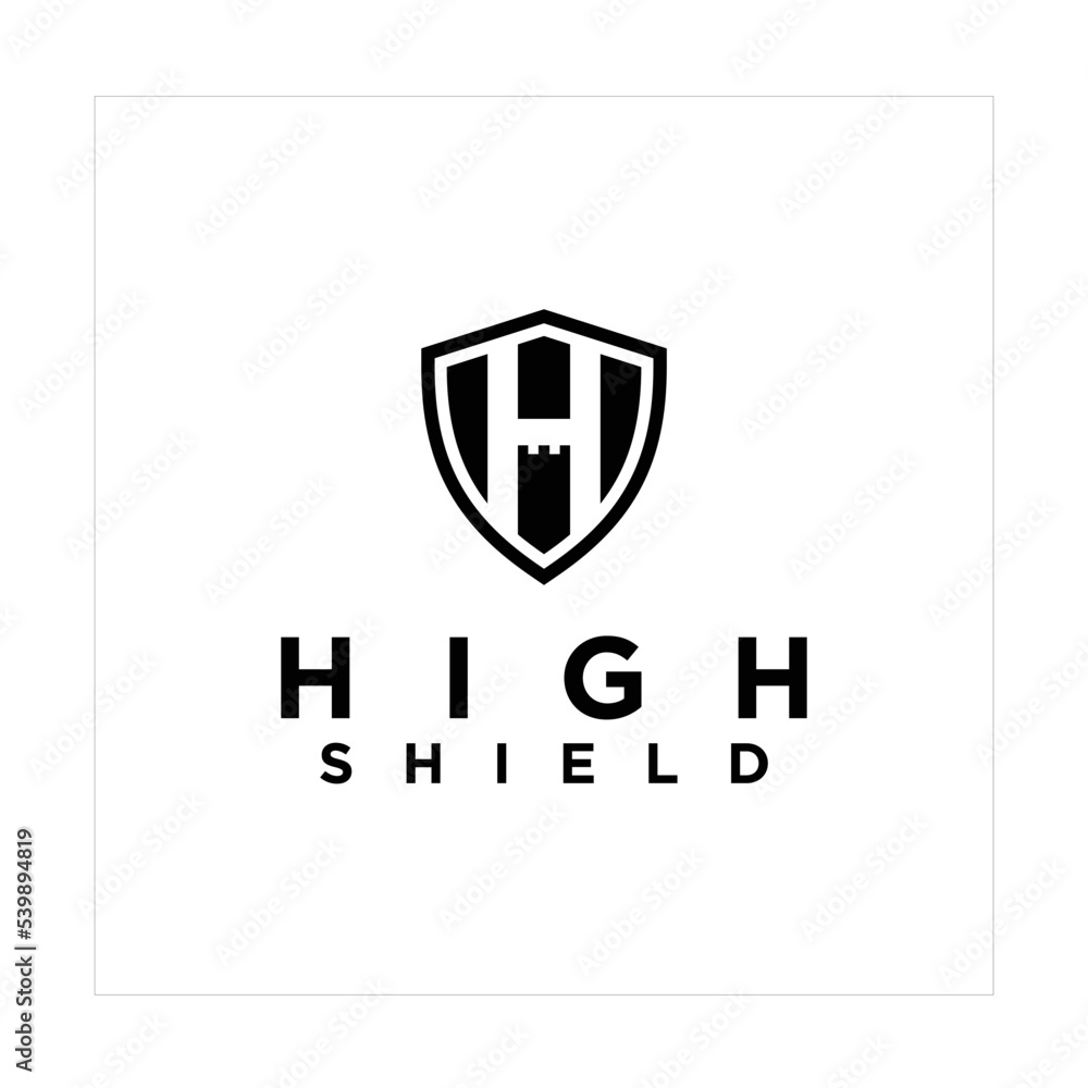 Heraldic Letter H monogram. Elegant minimal logo design. Letter H, Crown, Shield. Heraldic Letter H monogram. Elegant minimal logo design. Letter H, Crown, Shield.