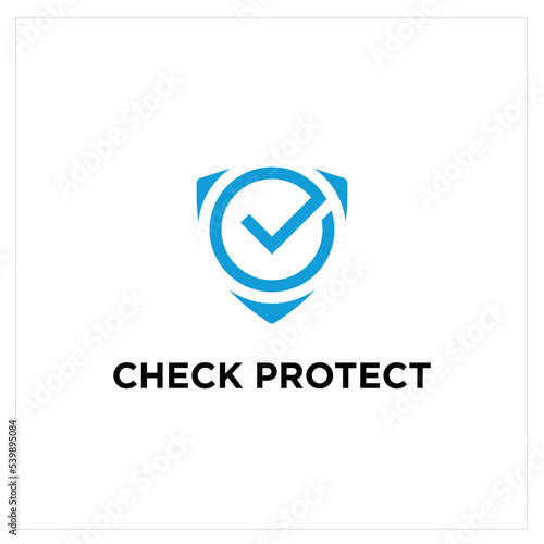 Shield with check mark, tick symbol. Secured, protection vector icon. 