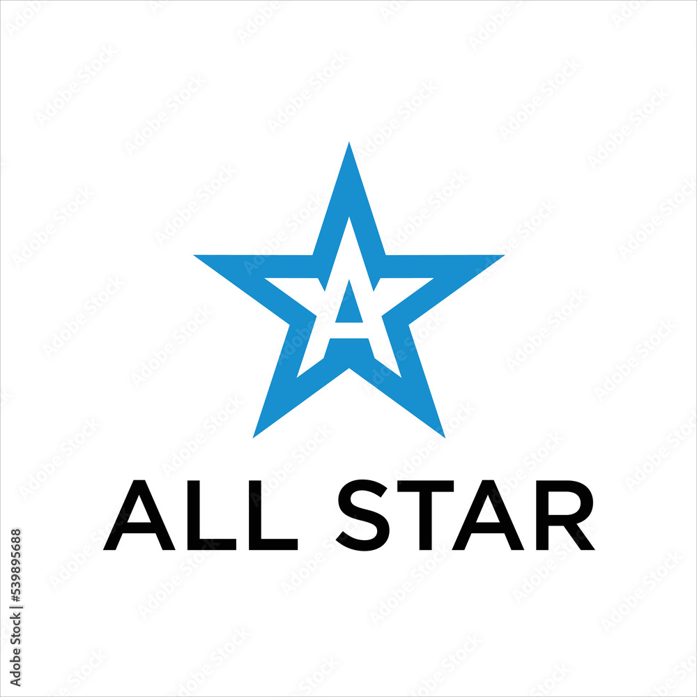 Star with A Letter Logo Design Template