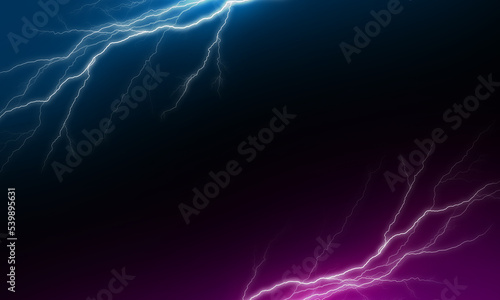 Lightning collision red and blue background, versus banner.