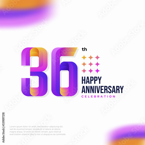36 Year Anniversary Icon Vector Template Design Illustration