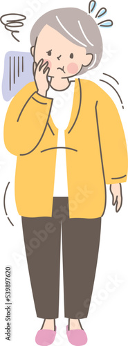 太ってショックを受けているシニア女性のベクターイラスト素材