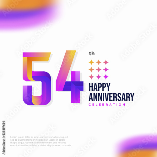 Number 54 logo icon design, 54 birthday logo number, anniversary 54