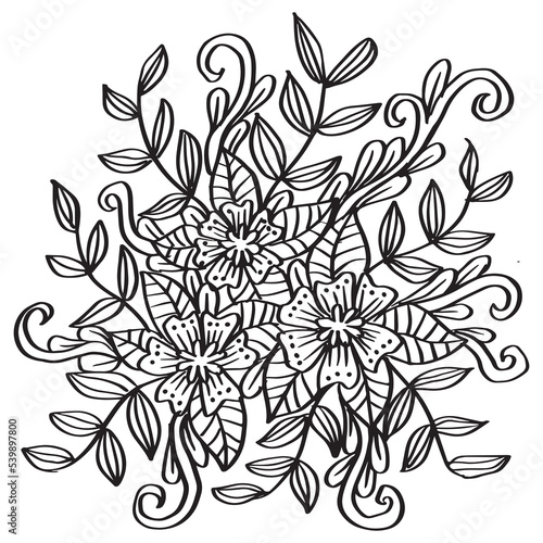 Fototapeta Naklejka Na Ścianę i Meble -  Doodle art flowers zentangle floral illustration