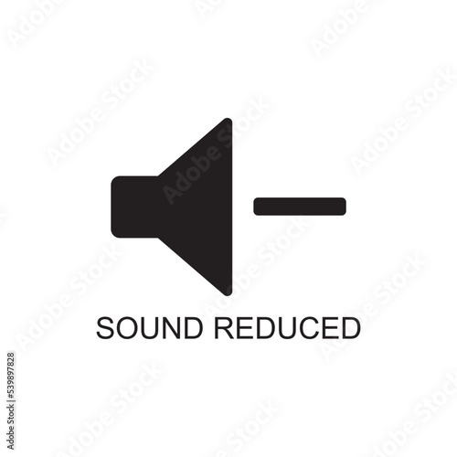 sound reduced icon , volume down icon