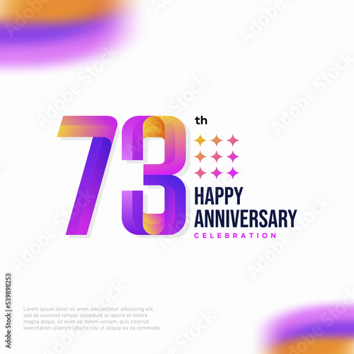 Number 73 logo icon design, 73 birthday logo number, anniversary 73