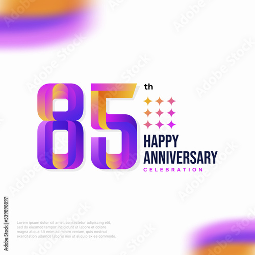 Number 85 logo icon design, 85 birthday logo number, anniversary 85