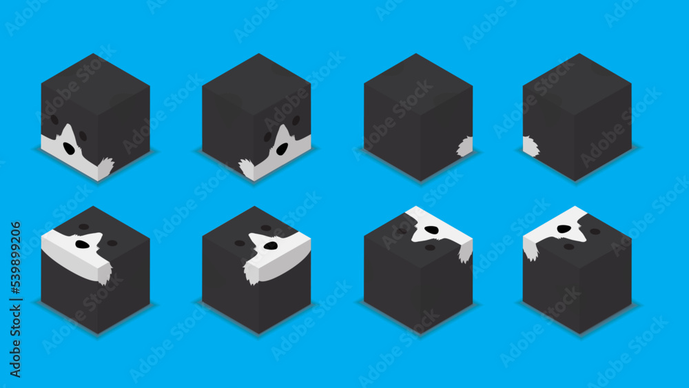 Animal Dice 3D Characters Animal Sheepdog Collie Cartoon Vector Animal Dice 3D Characters Animal Sheepdog Collie Cartoon Vector