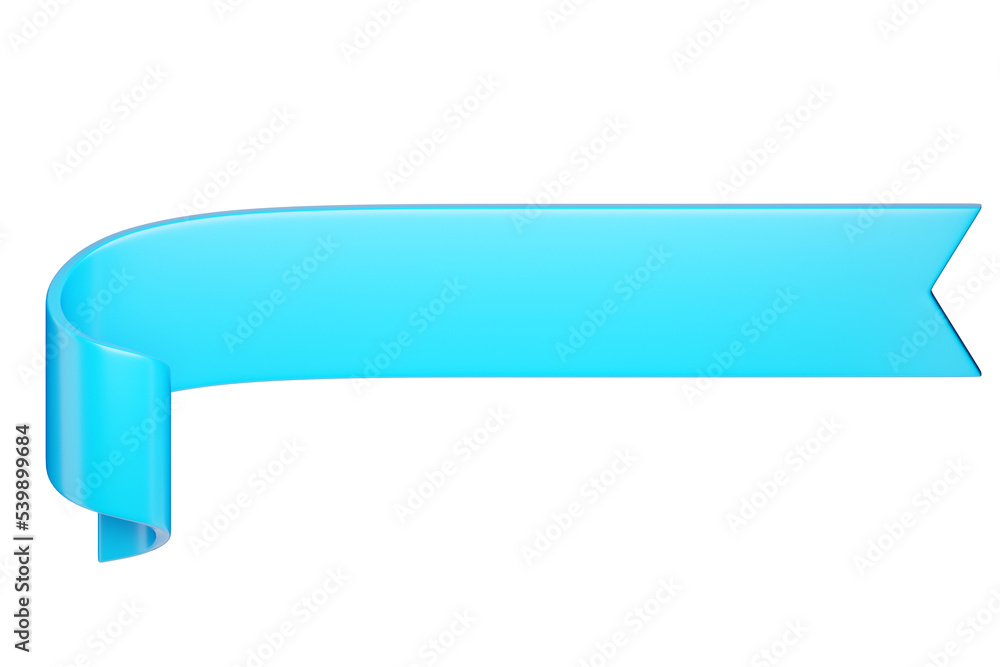 3d label ribbon. Glossy blue blank plastic banner for advertisment, promo and decoration elements. High quality isolated render 3d label ribbon. Glossy blue blank plastic banner for advertisment, promo and decoration elements. High quality isolated render