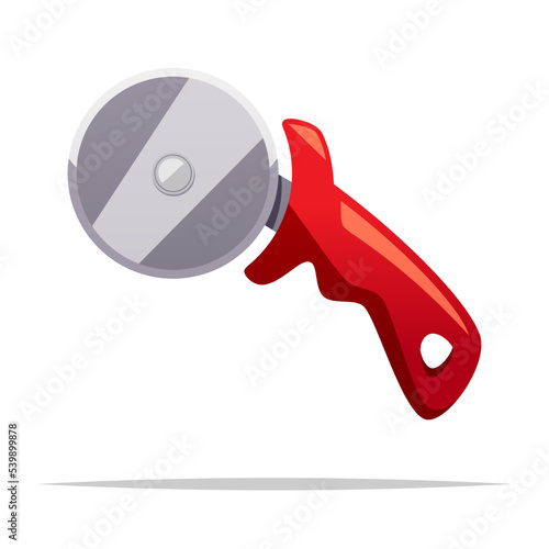 Pizza cutter vector isolated illustration
