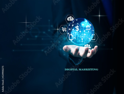 Businessman in data management and prevent concept
