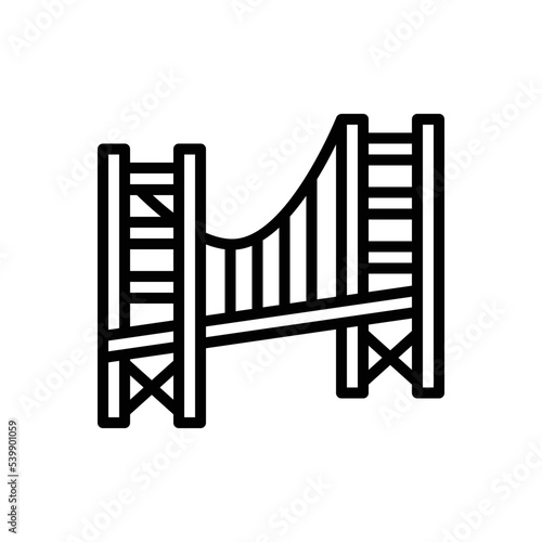 Black line icon for francisco