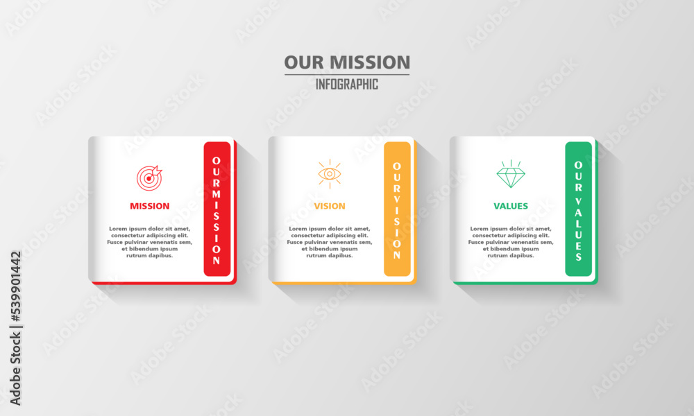 mision,vision,values,graphic design template.with option. เวกเตอร์สต็อก ...