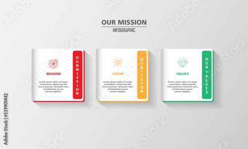  mision,vision,values,graphic design template.with option.