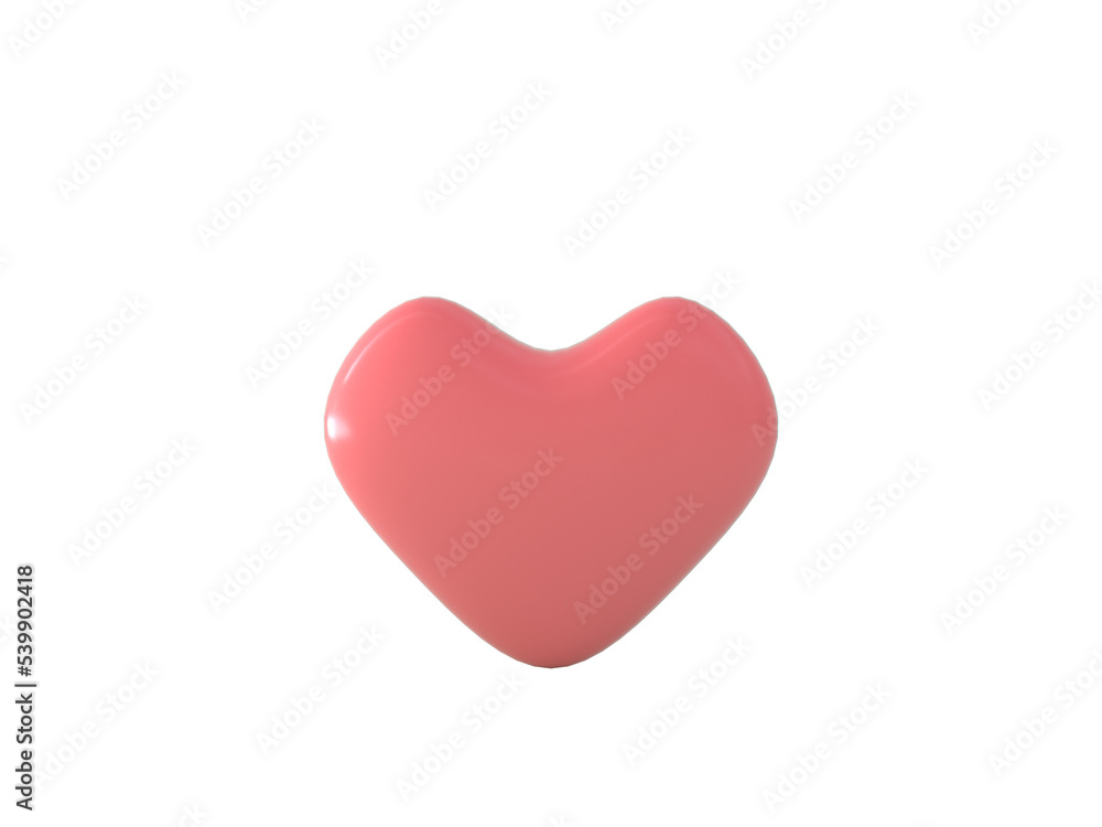 abstract object 3d rendering illustration red heart