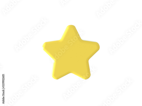 abstract object 3d rendering illustration yellow star
