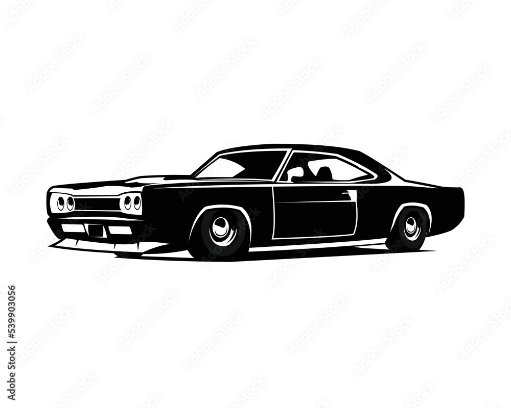 muscle car isolated black vector emblem