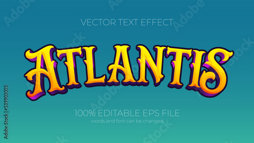 Atlantis Empire text effect style, EPS editable text effect