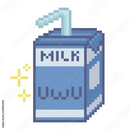 Ilustración de caja de leche, arte de píxeles