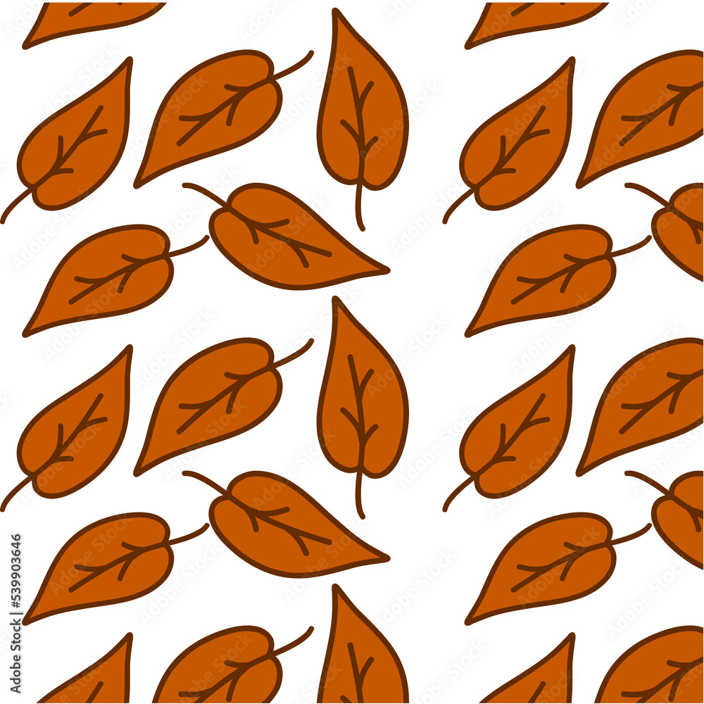 seamless pattern illustration of orange fall leaves, background seamless pattern illustration of orange fall leaves, background